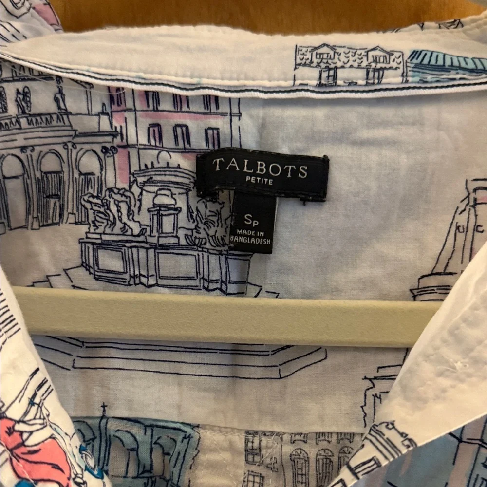 Talbots  Multicolor Roman Holiday Button Down Shirt - Picture 2 of 8